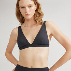The ReNew Plunge Triangle Top | Black