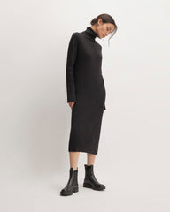 The Cotton-Merino Turtleneck Dress | Heather Charcoal