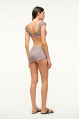 JUPITER BIKINI TOP | DARK CHOCOLATE MICRO CHECK