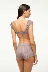 JUPITER BIKINI TOP | DARK CHOCOLATE MICRO CHECK