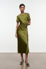 MARCEL SILK DRESS | PEAR