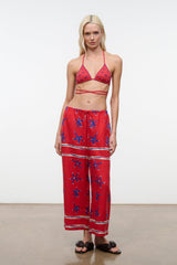 MATEO LINEN CROPPED PANT | PAINTED FOULARD
