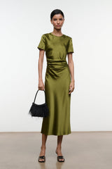 MARCEL SILK DRESS | PEAR