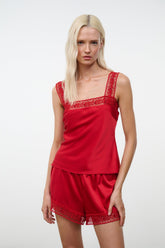 Veronica Silk Top | Tomato