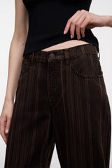 Gus Relaxed Jean | Espresso Stripe