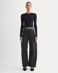 The Gardener Pull-On Jean | Washed Black