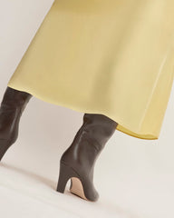 The Hammered Satin Slip Skirt | Raffia