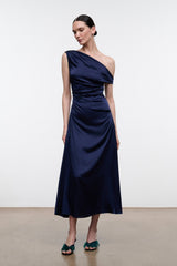 PHARE SILK DRESS | NAVY