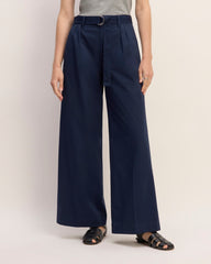 The Pleated Wide-Leg Chino | Navy