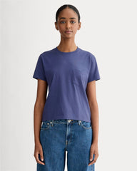 The Box-Cut Tee in Essential Cotton | Deep Cobalt | Pocket