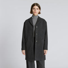 The Italian ReWool® Cocoon Coat | Heathered Black