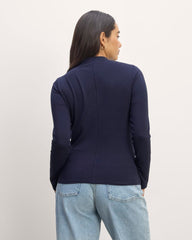 The Form Funnel-Neck Tee | Navy