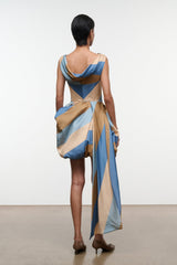 FABIANNE SILK MINI DRESS | DESERT STRIPE