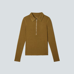 The Super-Soft Zip Polo | Tapenade
