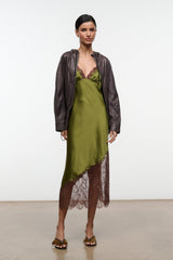 LARA SILK DRESS | PEAR