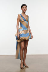FABIANNE SILK MINI DRESS | DESERT STRIPE