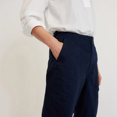 The Organic Cotton Herringbone Pant | Navy