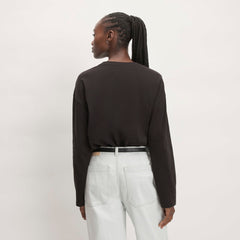 The Organic Cotton Relaxed Long Sleeve Tee | Vintage Black