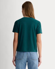 The Box-Cut Tee in Essential Cotton | Dark Sea | No Pocket