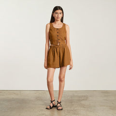 The Linen Boxer Short | Tawny Brown