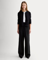 The Draper Pleated Pant in Buttersmooth | Black | 32" Inseam