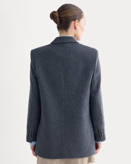 The Oversized Blazer in Wool | Navy Herringbone
