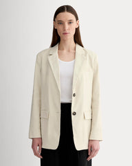 The Oversized Blazer in Stretch Linen | Birch