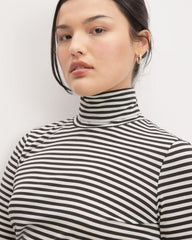 The Organic Cotton Turtleneck | Black / Bone