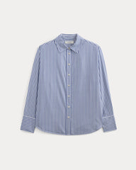 Everyday Shirt in Silky Cotton | Bone / Mazarine Blue