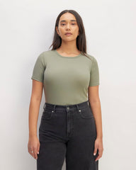 The Luxe Rib Crew | Sage Green