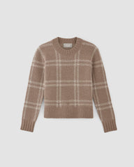 The Alpaca Cropped Crewneck Sweater | Wheat / Lightest Taupe