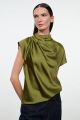 DAVINA SILK TOP | PEAR