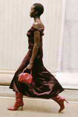PHARE SILK DRESS | MERLOT