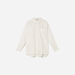 The Oversized Silky Cotton Shirt | Sand / White