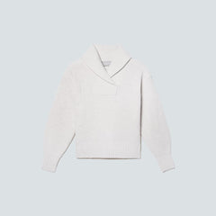 The Felted Merino Shawl Collar Sweater | Heathered Oat