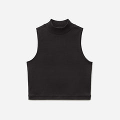 The Ribbed Mockneck Tank | Black