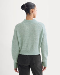 Cropped Cocoon Sweater in Alpaca | Heather Gray Mist