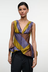 FABIANNE SILK TOP | SIENNA STRIPE