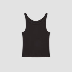The Supima® Micro-Rib Cropped Tank | Black