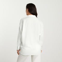 The Oversized Silky Cotton Shirt | White