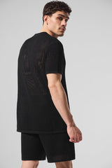 Open-Knit Polo - Black