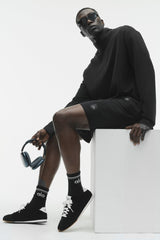 Double Take Long Sleeve 1/4 Zip - Black