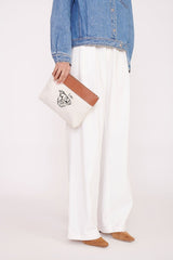 Custom STAUD x C.Bonz Duckie Zip Pouch | Cream Tan