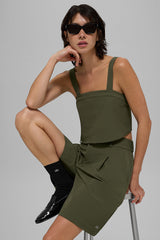 Cropped Dreamscape Tank - Green Olive
