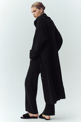 Cashmere Northstar Long Cardigan - Black