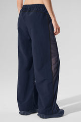 High-Waist Origin Wide Leg Track Pant - Navy/Black