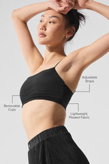 Micro Plisse Game On Bra - Black