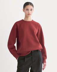 Luxe Fleece Raglan Crewneck | Merlot