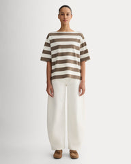 The Mariner Oversized Tee | Deep Taupe / Bone