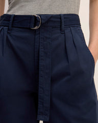 The Pleated Wide-Leg Chino | Navy